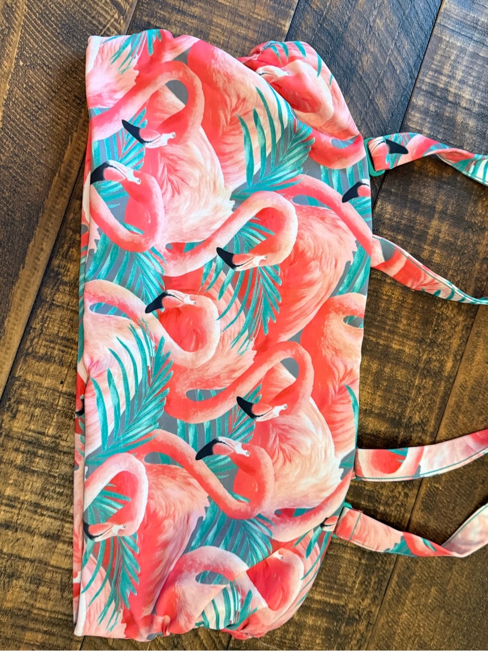 Tropical Flamingo Print Tote Bag - Coral & Teal